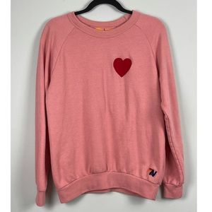 Aviator Nation Heart embroidery sweatshirt PETAL size small